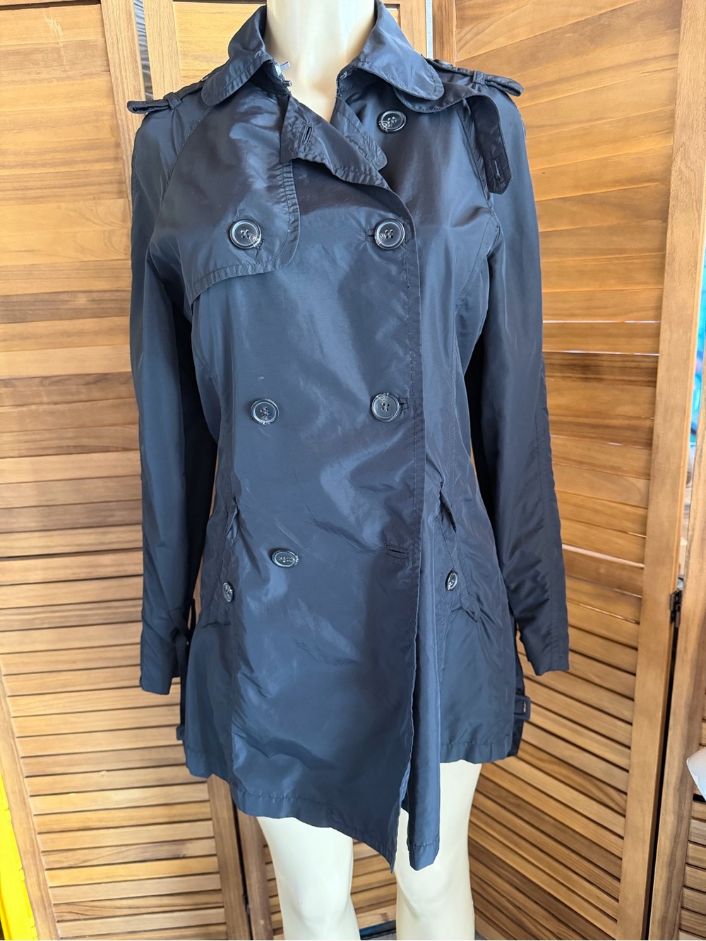 Zara black Double-Breasted Trench Coat
